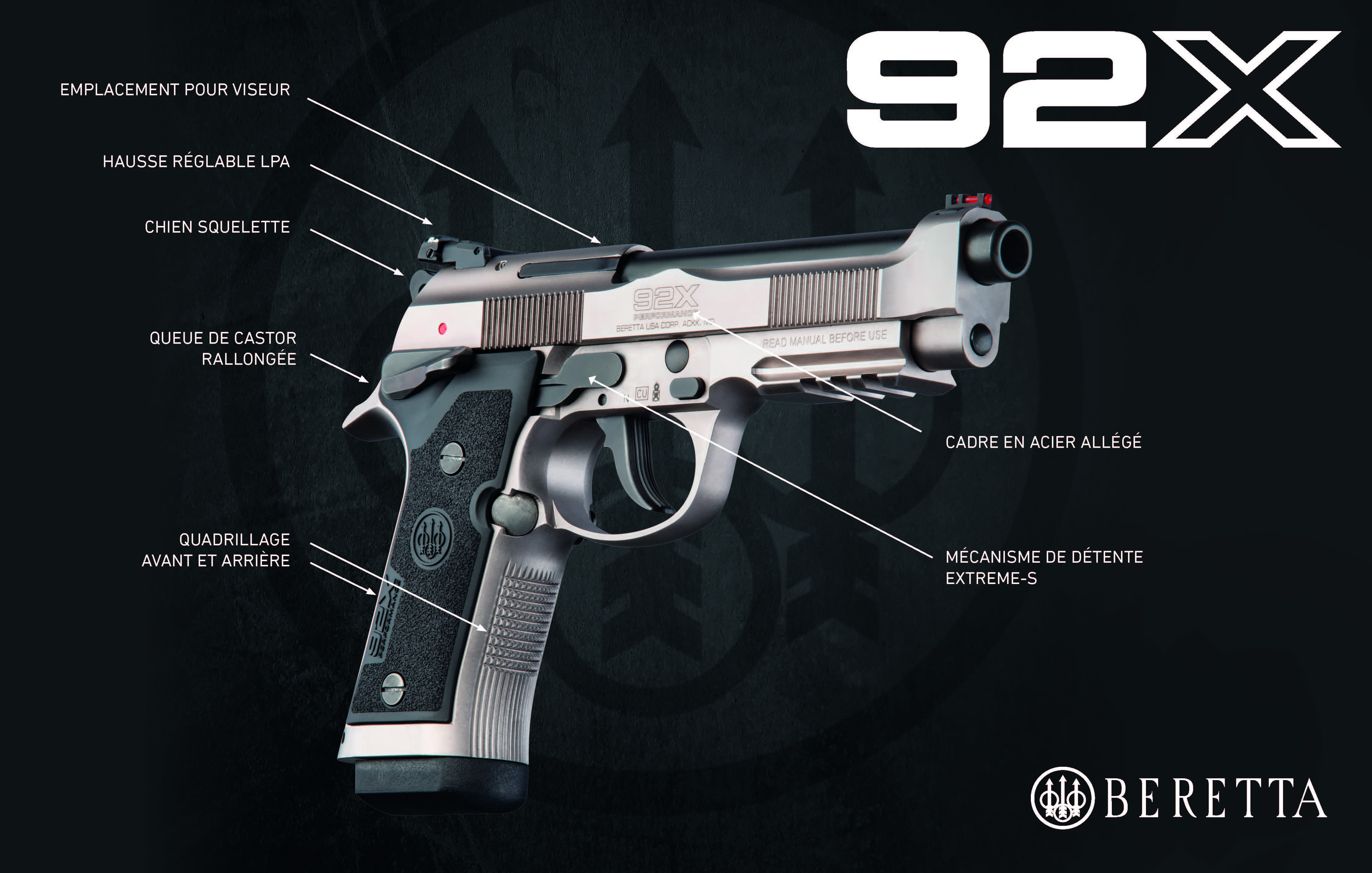 92X pistolet Beretta : schéma de ses atouts